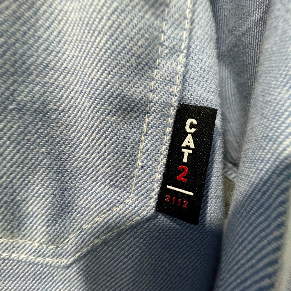 Ariat (10027886) FR Cat 2 Dura stretch work shirt, blue twill size large